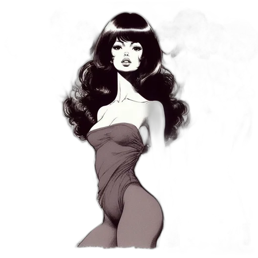 dress, hair, cartoon, comic book art transparent PNG cut-out