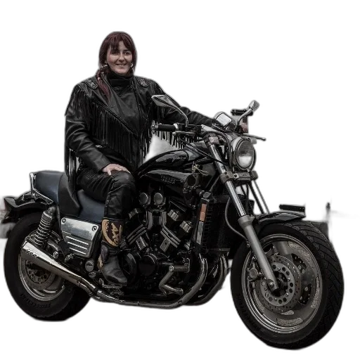 jacket, photorealistic, woman, black transparent PNG cut-out