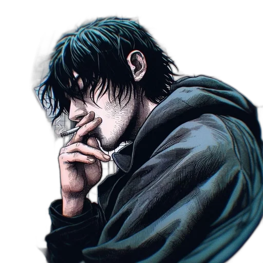 jacket, face, mask, comic book art transparent PNG cut-out