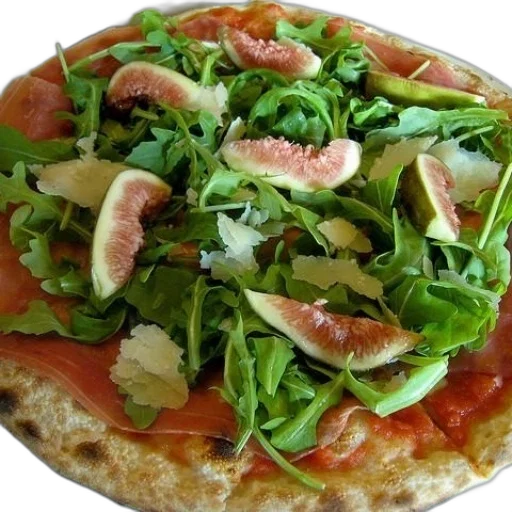food, photorealistic, pizza, figs transparent PNG cut-out