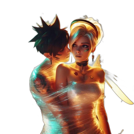 dress, concept art, comic book art, cyberpunk transparent PNG cut-out