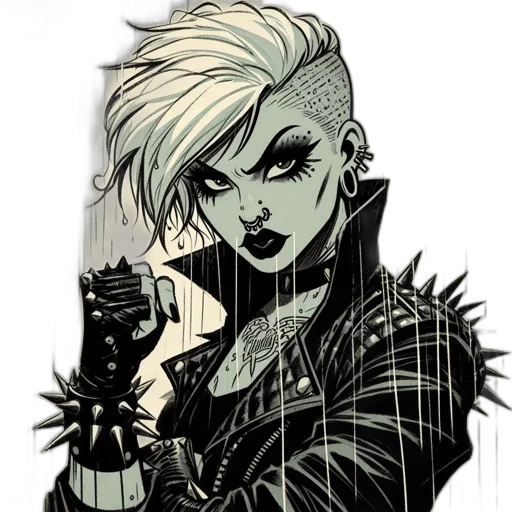 jacket, comic book art, cyberpunk, cartoon transparent PNG cut-out