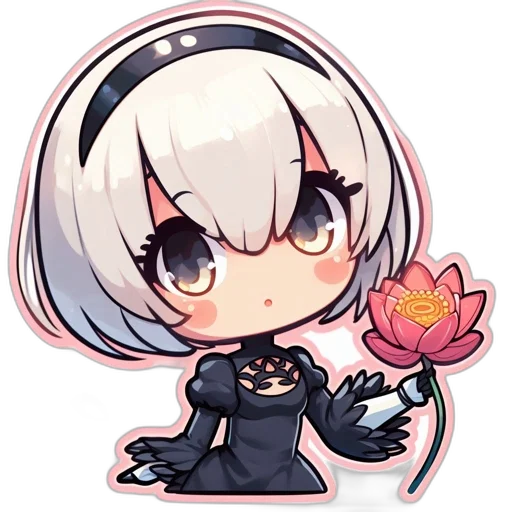 flower, staff, weapon, robot transparent PNG cut-out