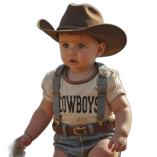 hat, photorealistic, infant, cowboys transparent PNG cut-out