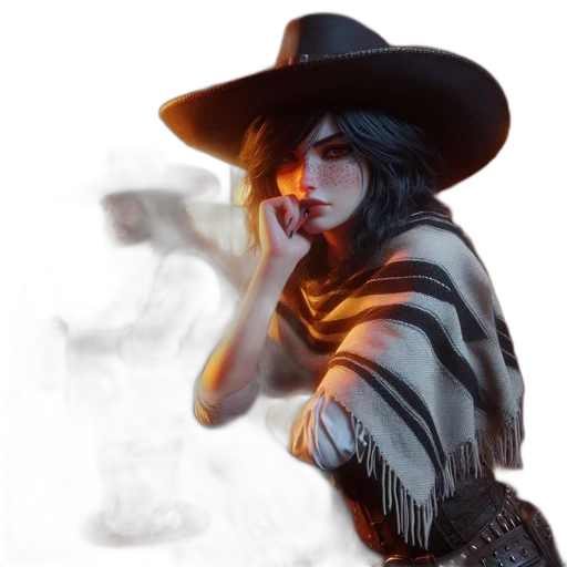 hat, staff, weapon, fantasy art transparent PNG cut-out