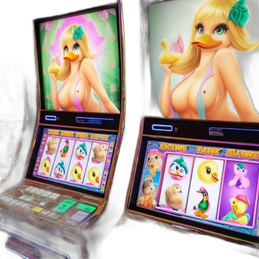 3d render, row, slot, machines transparent PNG cut-out