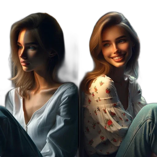 face, photorealistic, oil painting, concept art transparent PNG cut-out