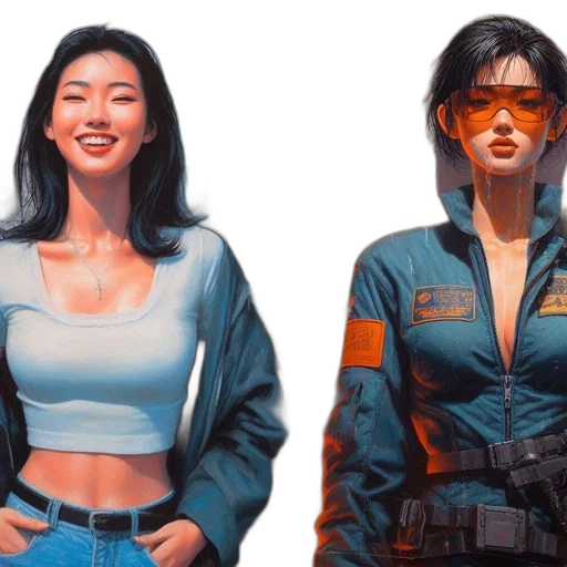 jacket, cyberpunk, concept art, comic book art transparent PNG cut-out