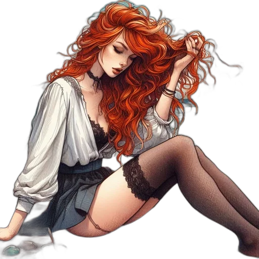 dress, jewelry, staff, hair transparent PNG cut-out