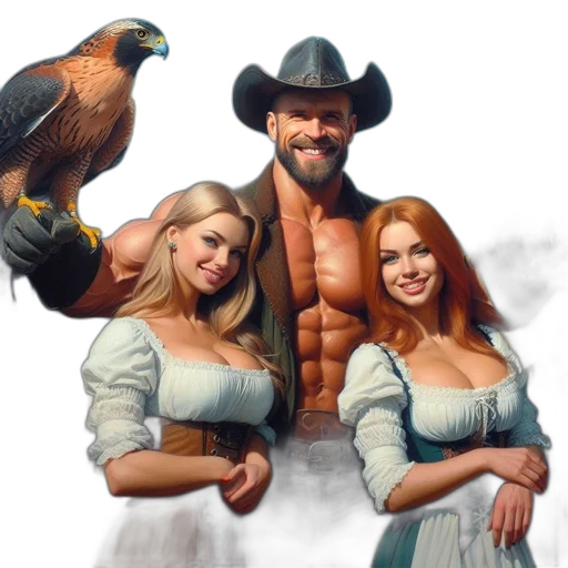 fantasy art, photorealistic, concept art, oil painting transparent PNG cut-out