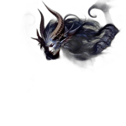 dragon, creature, mask, staff transparent PNG cut-out