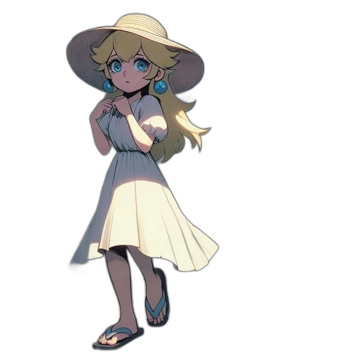 hat, dress, staff, creature transparent PNG cut-out
