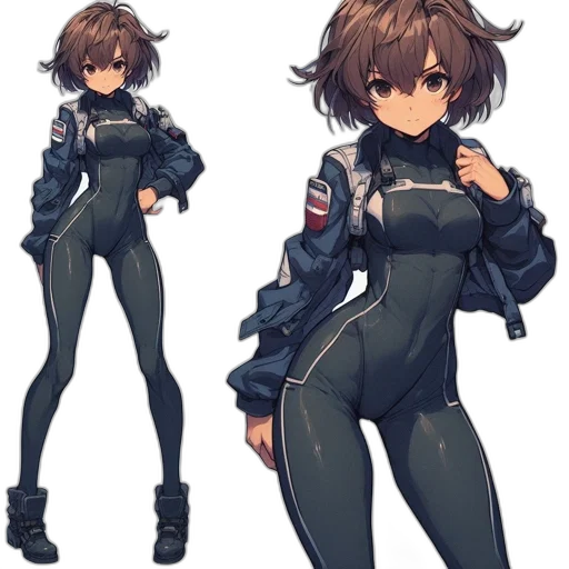jacket, weapon, dress, hair transparent PNG cut-out