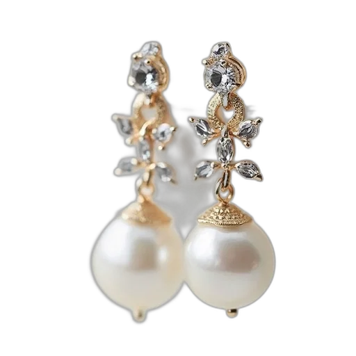 jewelry, white, rhine, pearl transparent PNG cut-out