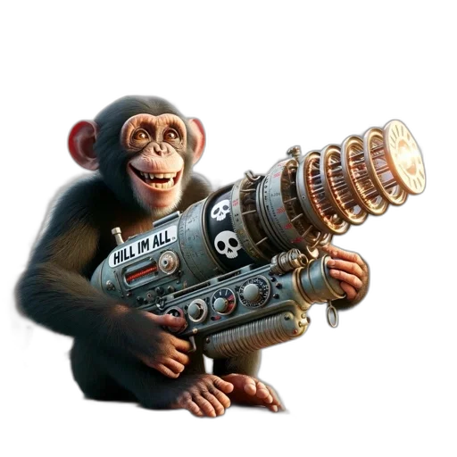 weapon, robot, staff, animal transparent PNG cut-out