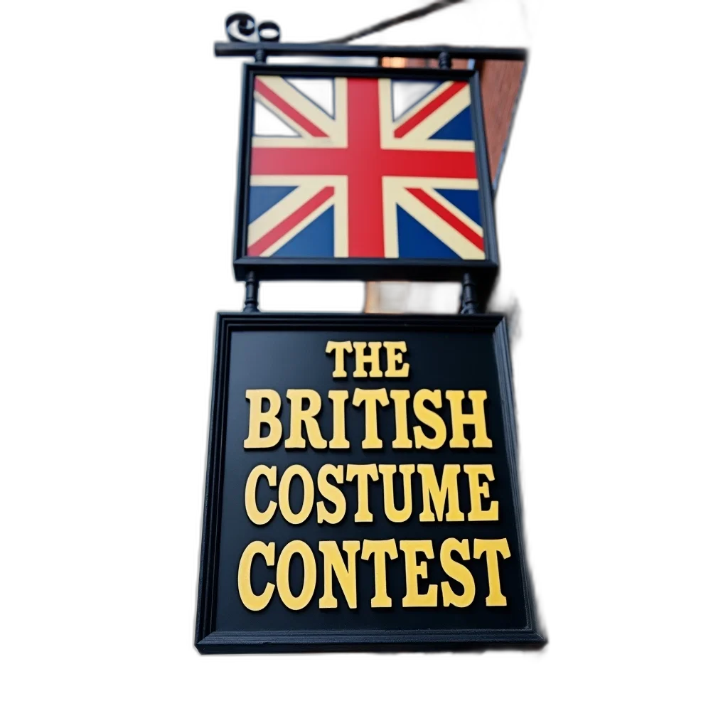 sign, british, pub, costume transparent PNG cut-out