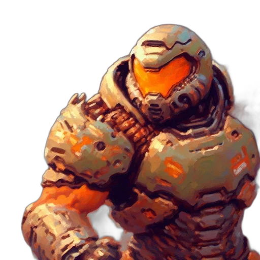robot, creature, face, weapon transparent PNG cut-out