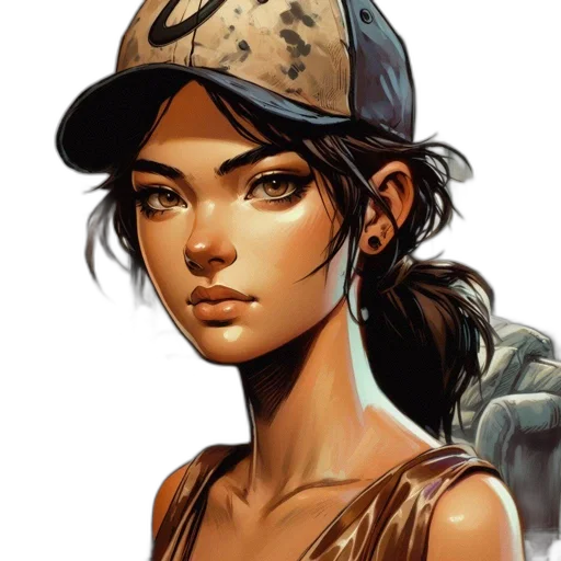hat, face, jewelry, comic book art transparent PNG cut-out