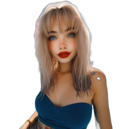 hair, dress, creature, face transparent PNG cut-out