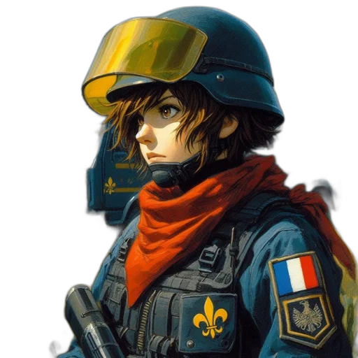 face, jacket, weapon, hat transparent PNG cut-out