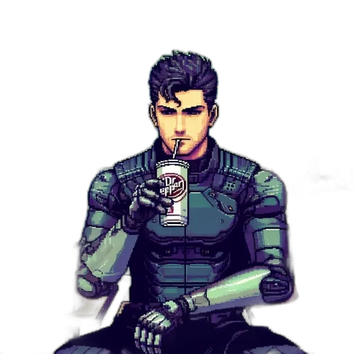 pixel art, comic book art, cyberpunk, concept art transparent PNG cut-out
