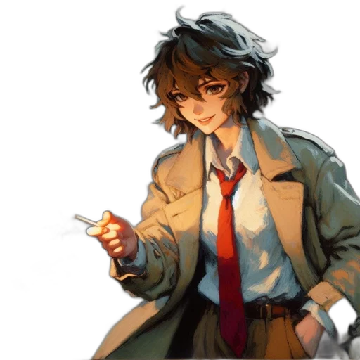 jacket, staff, weapon, concept art transparent PNG cut-out