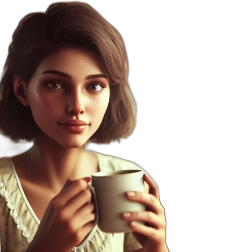 face, dress, concept art, photorealistic transparent PNG cut-out