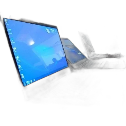 3d render, three, laptops, lined transparent PNG cut-out