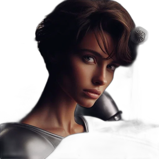 face, robot, photorealistic, oil painting transparent PNG cut-out