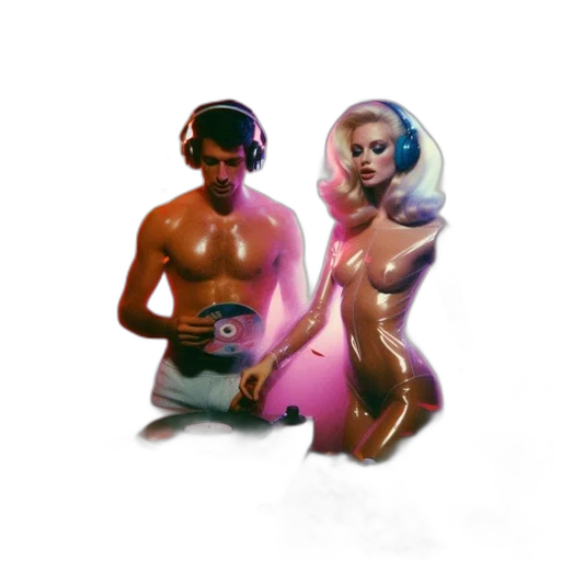 concept art, pixel art, vaporwave, cyberpunk transparent PNG cut-out