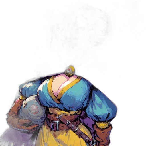 dress, staff, mask, hat transparent PNG cut-out