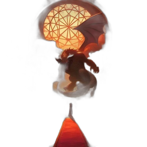 umbrella, dragon, staff, creature transparent PNG cut-out