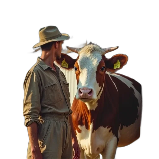 animal, hat, staff, photorealistic transparent PNG cut-out