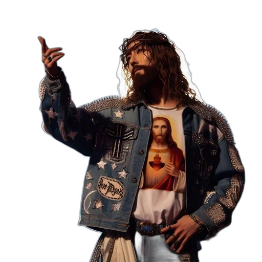 jacket, vaporwave, individual, likely transparent PNG cut-out