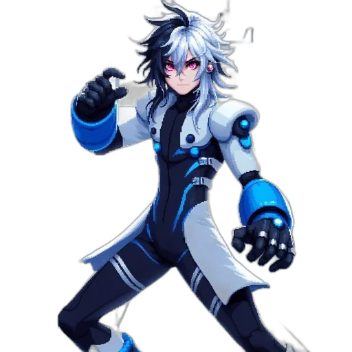 robot, staff, weapon, jacket transparent PNG cut-out