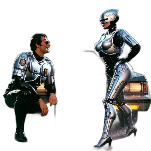 robot, concept art, comic book art, outer space transparent PNG cut-out