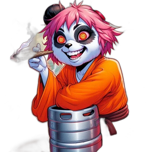 jacket, staff, creature, robot transparent PNG cut-out