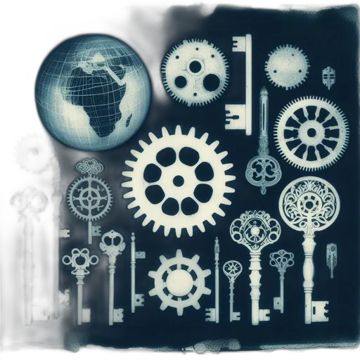 robot, concept art, vintage-style, scene transparent PNG cut-out