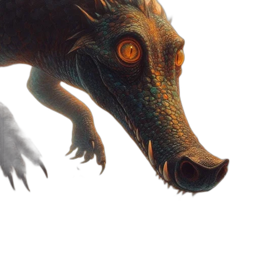 dragon, creature, animal, face transparent PNG cut-out