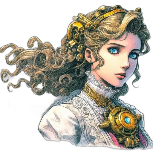 crown, face, hair, staff transparent PNG cut-out
