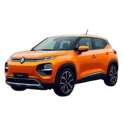 car, orange, suzuki, says transparent PNG cut-out
