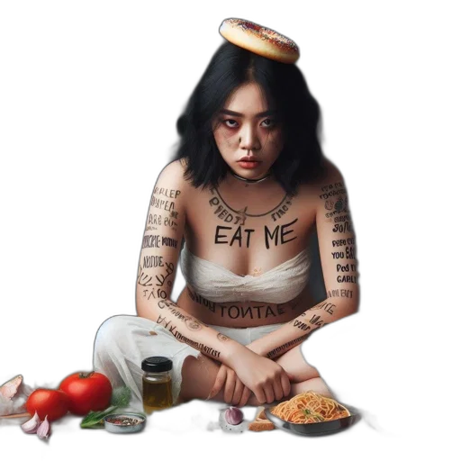 food, photorealistic, concept art, oil painting transparent PNG cut-out