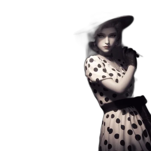 dress, hat, umbrella, photorealistic transparent PNG cut-out