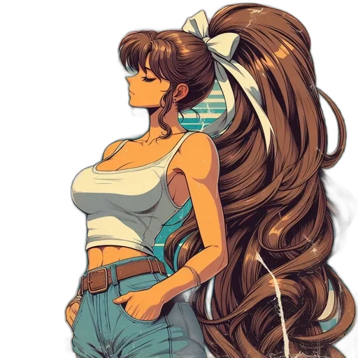 dress, hair, anime, concept art transparent PNG cut-out