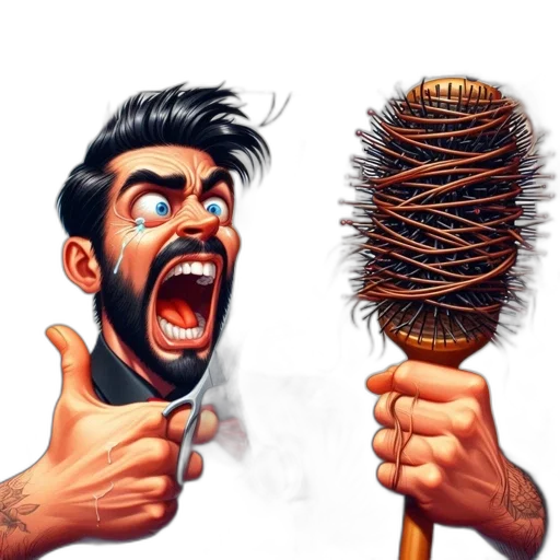 hair, staff, weapon, creature transparent PNG cut-out