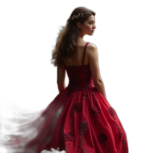 dress, jewelry, crown, photorealistic transparent PNG cut-out
