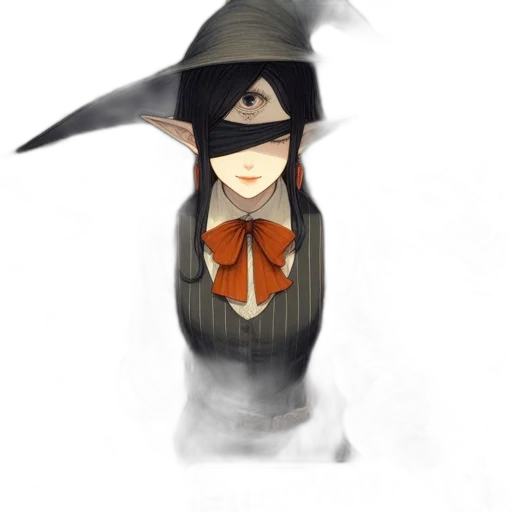 hat, mask, staff, dress transparent PNG cut-out