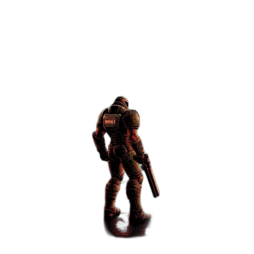 robot, creature, weapon, staff transparent PNG cut-out