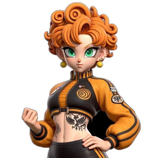 jacket, staff, concept art, 3d render transparent PNG cut-out