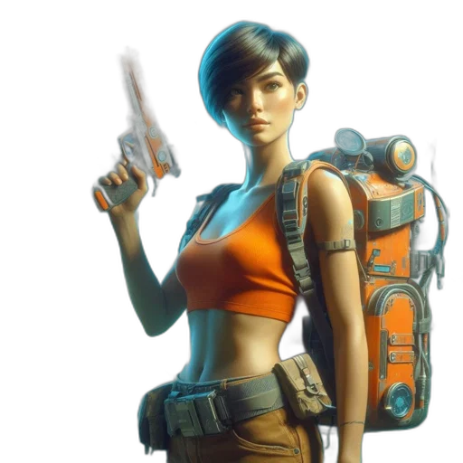 weapon, staff, jacket, concept art transparent PNG cut-out